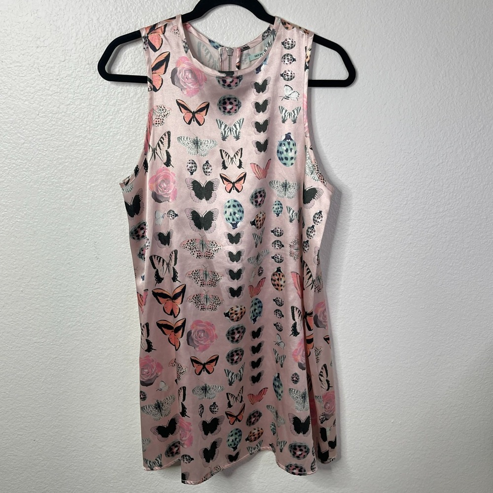 Urban Outfitters Kimchi Blue Butterfly Print Dress‎ Pink Size M Y2K Fairycore - Picture 15 of 15